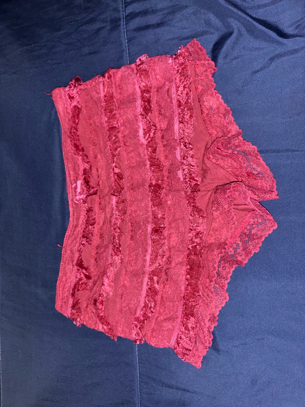 Red Lace Ruffled Boyshorts